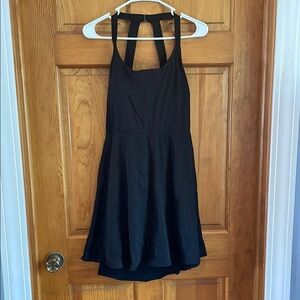 HALARA Black Backless Twisted Easy Peezy Mini Dress